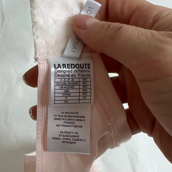 Louise Marnay Embroidered Sheer Bra Pink Peach Size  36 C NWT - Picture 5 of 5